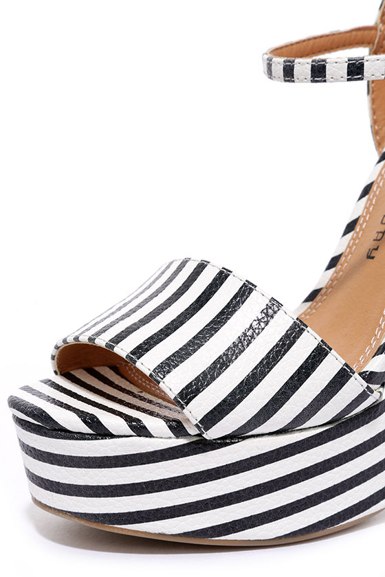 striped platform sandals