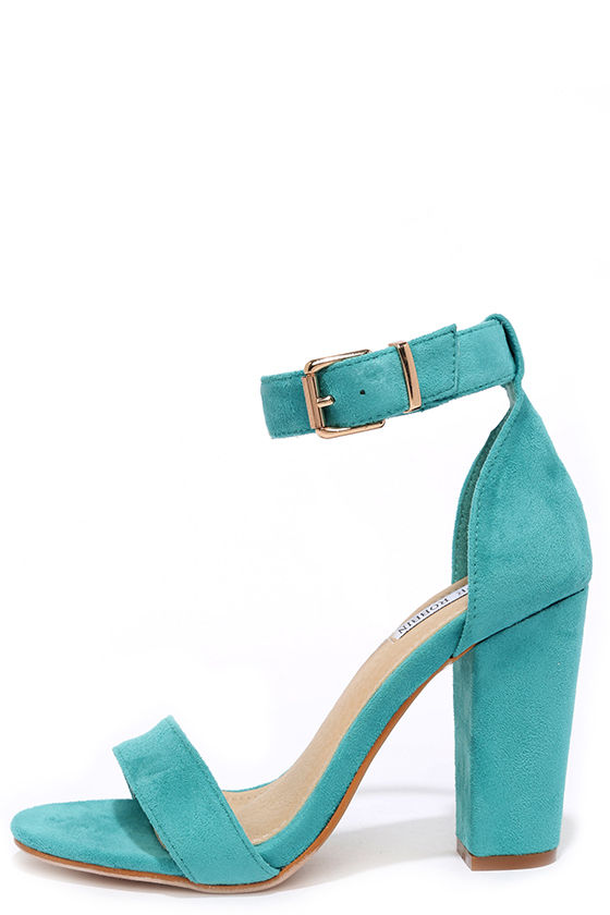 Cute Turquoise Heels Ankle Strap Heels Dress Sandals 35.00