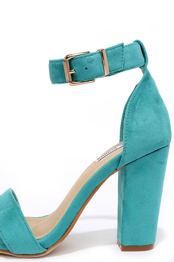 Cute Turquoise Heels - Ankle Strap Heels - Dress Sandals - $35.00