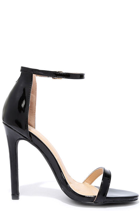 Sexy Black Heels - Patent Heels - Black Single Sole Heels - $28.00