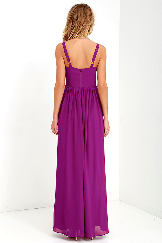 Magenta Purple Gown - Formal Dress - Maxi Dress - $104.00