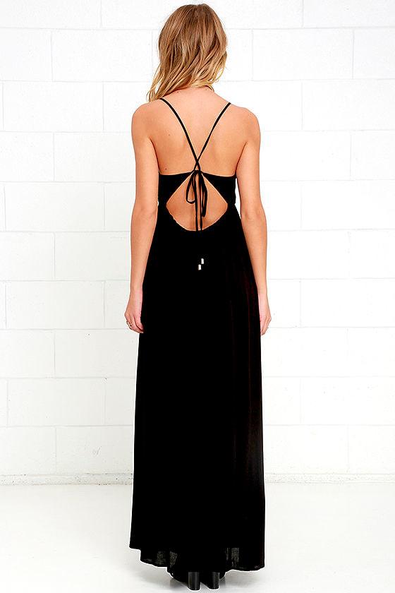 Black Dress - Maxi Dress - Backless Dress - $76.00