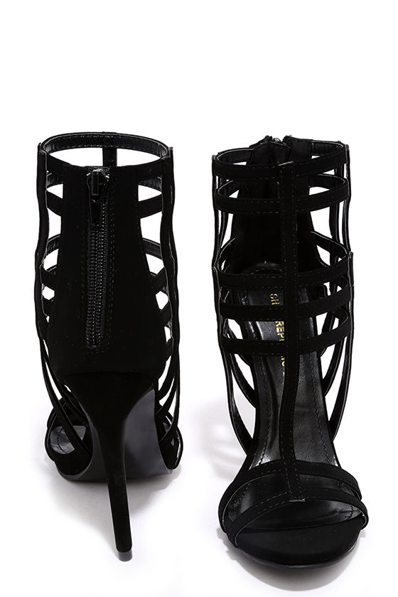 caged low heels