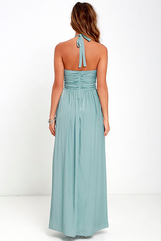 Stunning Maxi Dress Turquoise Blue Dress Halter Dress 82.00 — free download