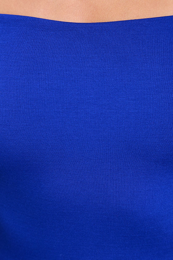 Sexy Royal Blue Dress - Off-the-Shoulder Dress - Bodycon Dress - $49.00