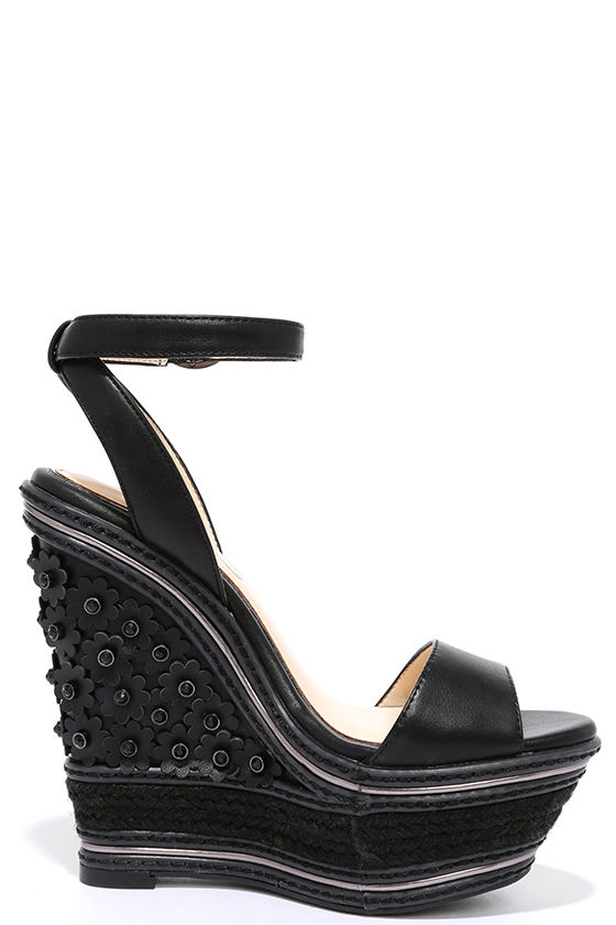jessica simpson black wedge heels
