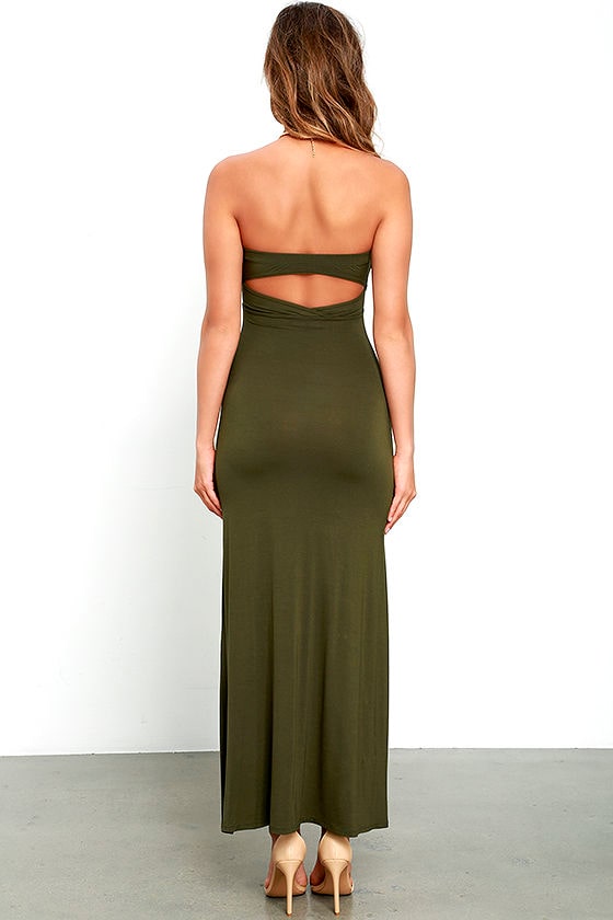 Olive Strapless Formal Dress main image 1