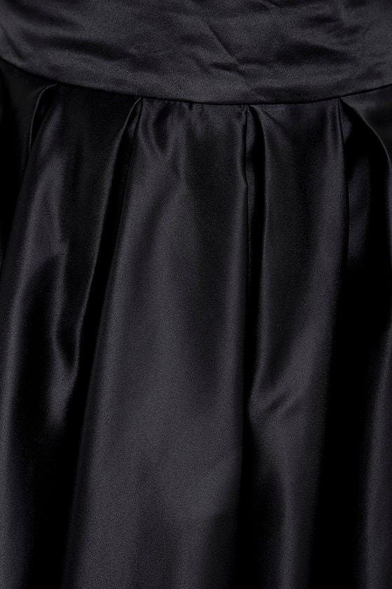 Lovely Black Skirt - Satin Skirt - High-Low Skirt - $93.00