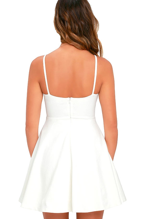 Cute White Skater Dress LWD Dress 54.00