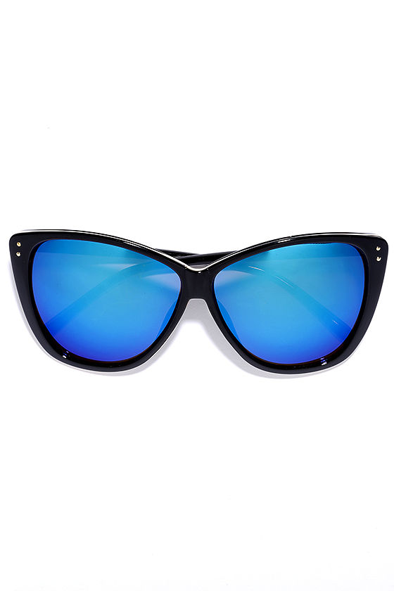 Mirrored Sunglasses Black and Blue Sunglasses 19.00