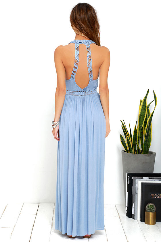 Gorgeous Light Blue Dress - Maxi Dress - Lace Dress - $59.00