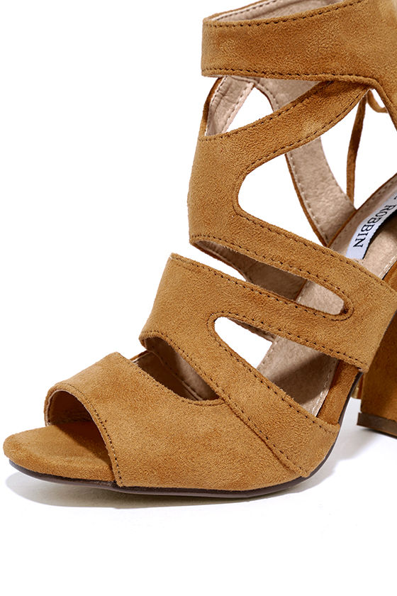 tan caged heels