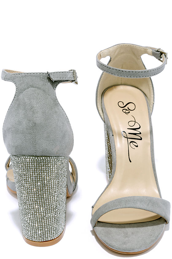 dark grey sparkle heels