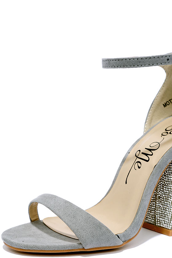 dark gray sparkly heels