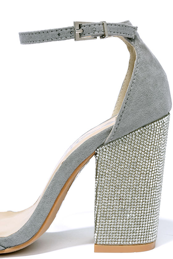 dark gray sparkly heels