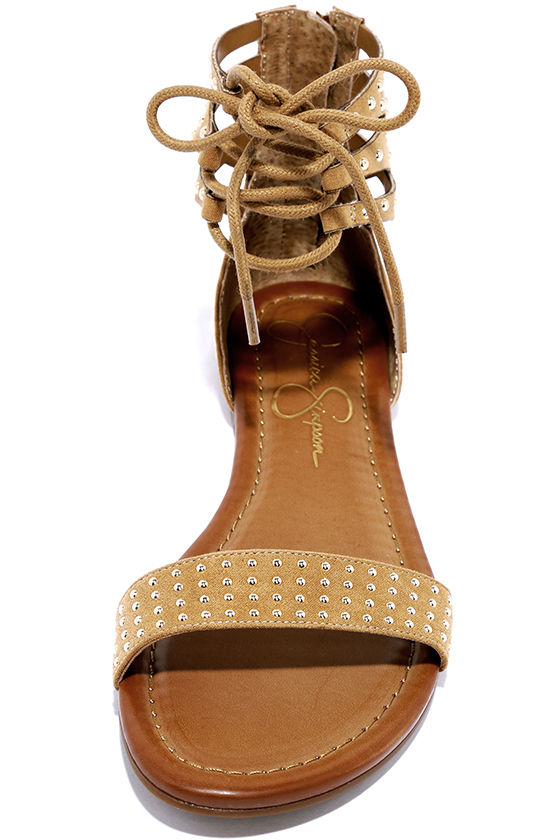 Cute Brown Sandals - Studded Sandals - Gladiator Sandals - $65.00