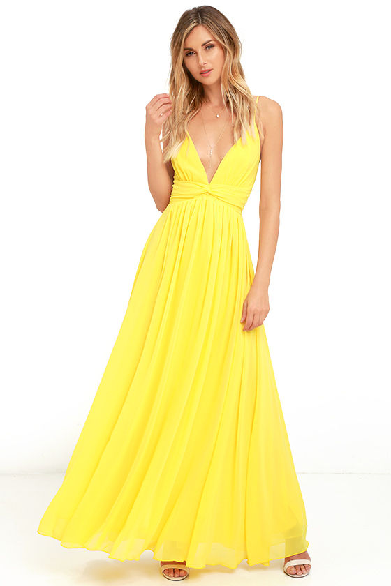 Lovely Yellow Dress Maxi Dress Bridesmaid Dress Formal Dress