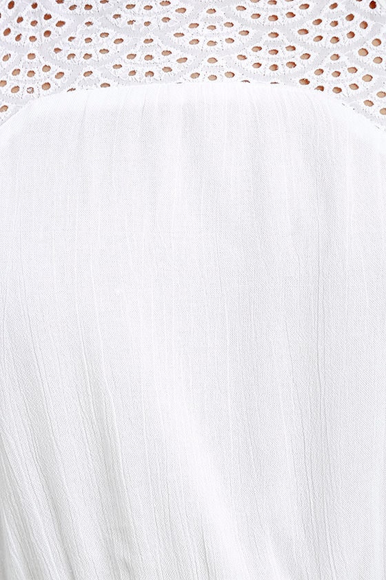 White Dress - Lace Dress - Maxi Dress - Halter Dress - White Dress - $71.00
