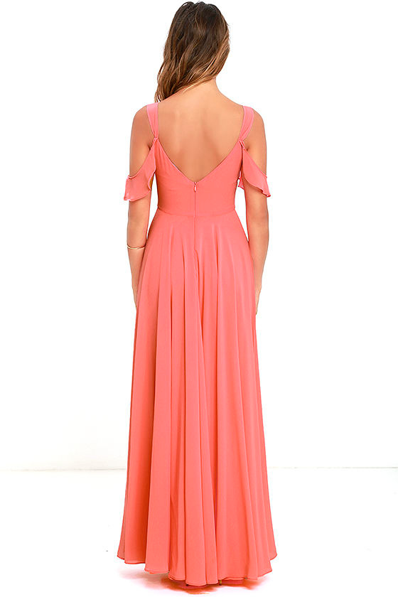 Stunning Coral Pink Dress - Maxi Dress - Gown - Formal Dress - $79.00