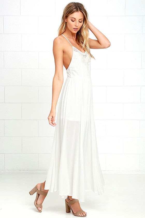 Lovely White Dress - Lace Dress - Maxi Dress - $115.00