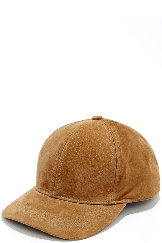 Chic Light Brown Baseball Cap Genuine Suede Baseball Cap Ball Cap