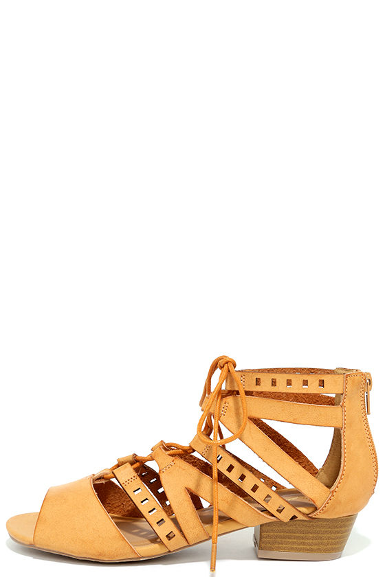 tan lace sandals
