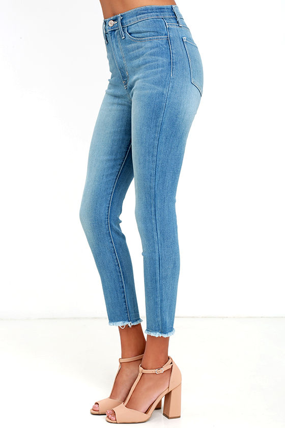 Light Wash Jeans HighWaisted Jeans Cropped Jeans 69.00