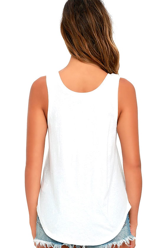 Amuse Society Poolside - Ivory Tank Top - Graphic Top - $27.00
