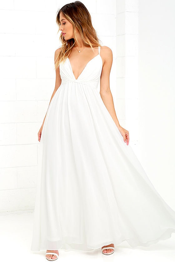 White Dress - Maxi Dress - White Gown - $86.00