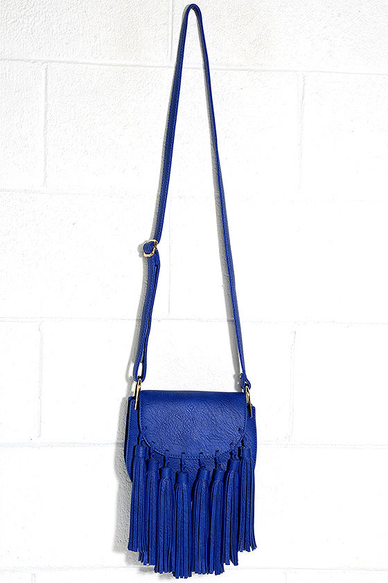Cute Blue Purse Tassel Purse Vegan Leather Purse 44.00