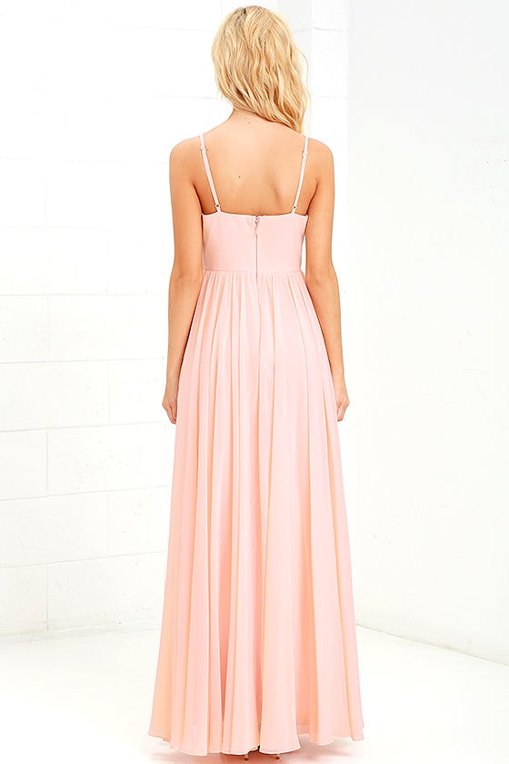Peach Dress - Maxi Dress - Long Gown - $88.00