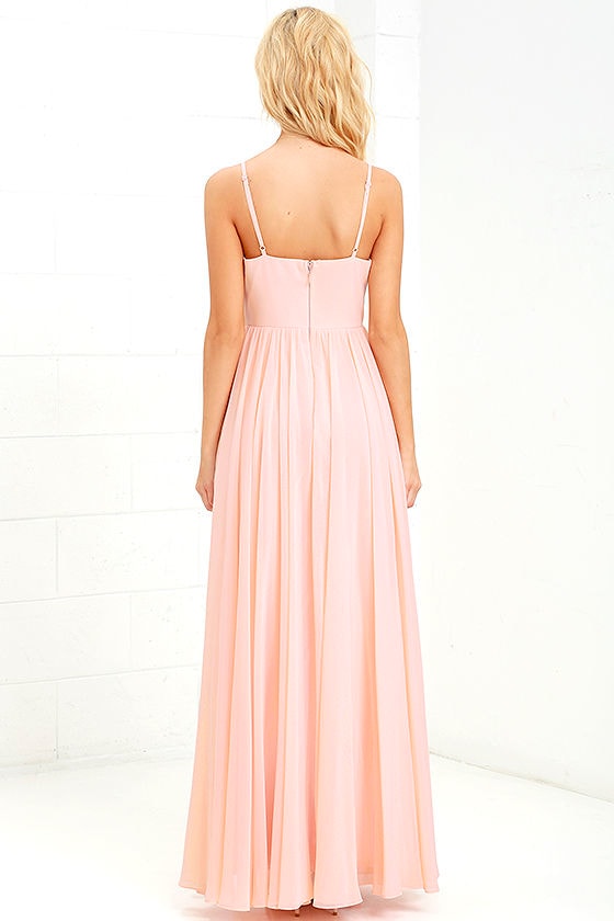 peach bridal maxi