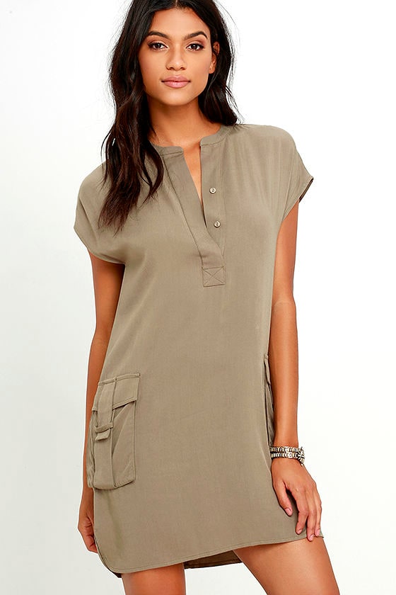 self portrait khaki dress