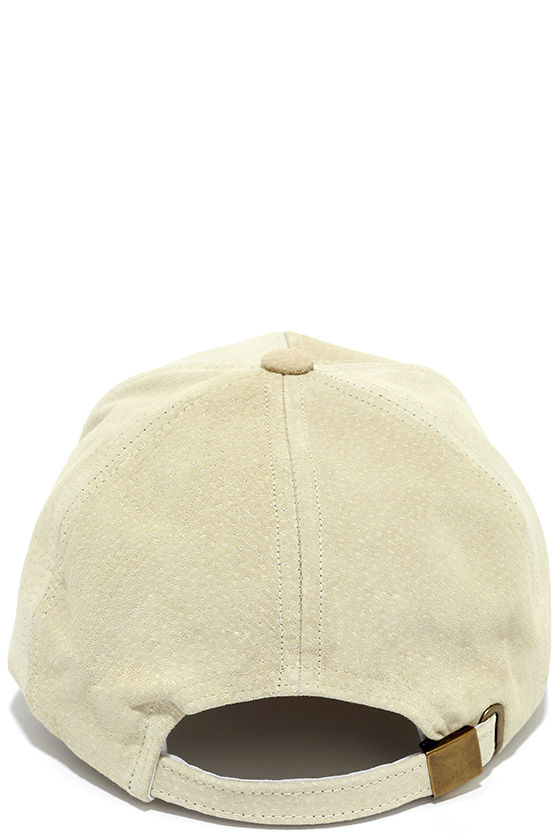 Chic Cream Baseball Cap Genuine Suede Baseball Cap Ball Cap 30.00