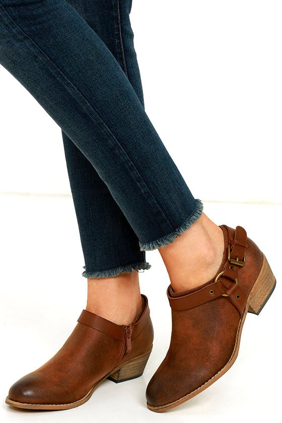 tan ankle bootie