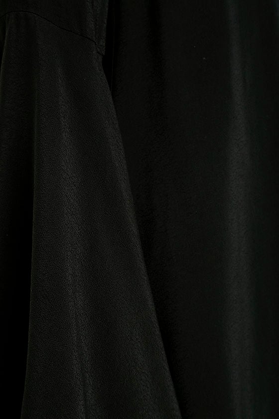Lovely Black Dress - Long Sleeve Dress - Shift Dress - $54.00