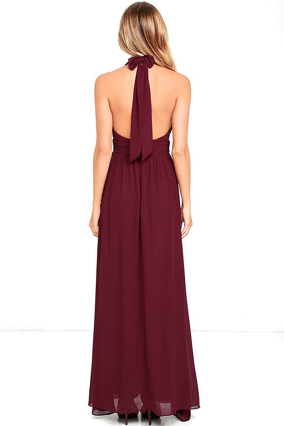 burgundy halter