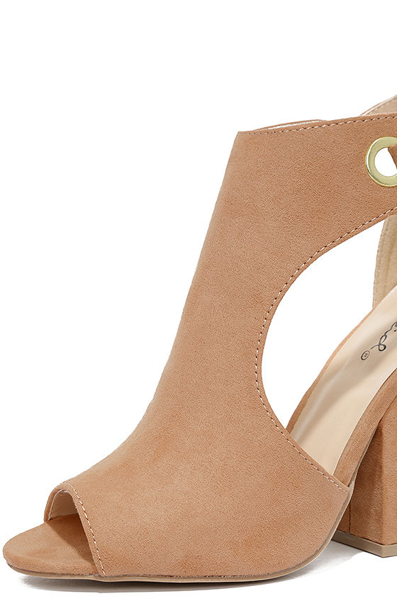 blush lace up booties
