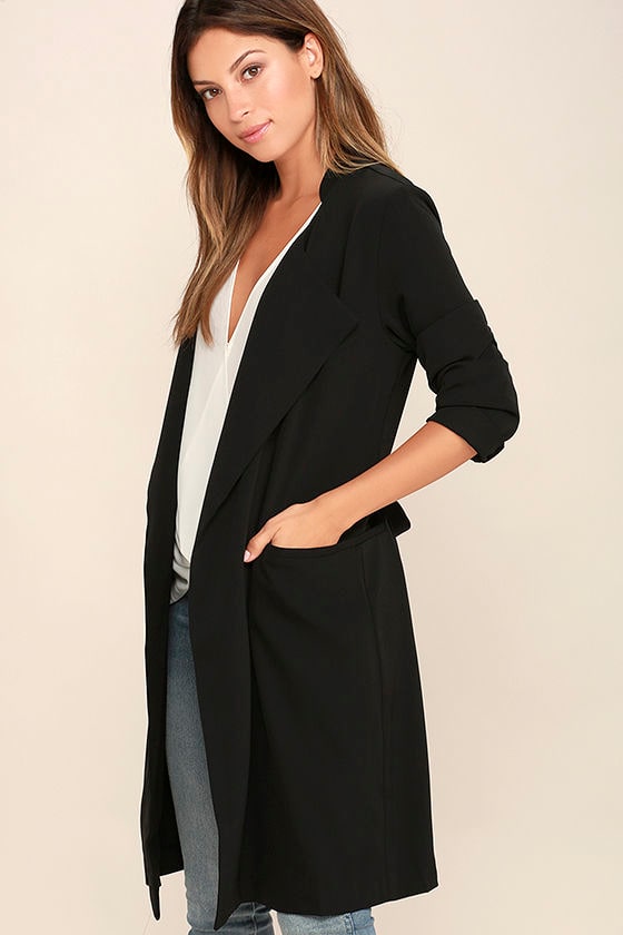 Trench Coat Black Coat Lightweight Coat 76.00