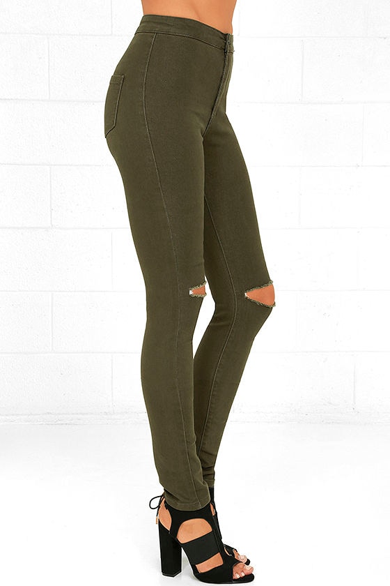 light olive green jeans