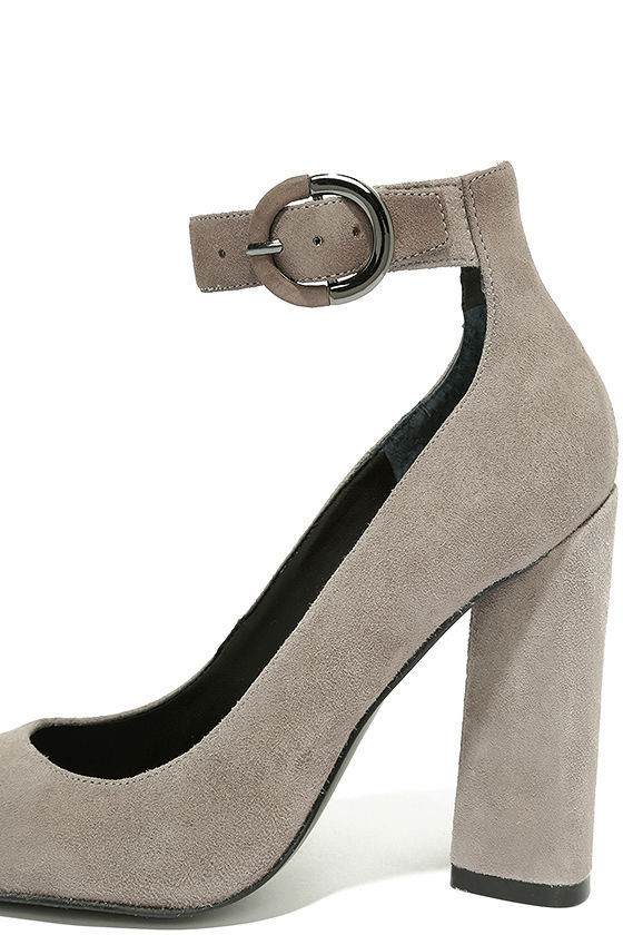 grey suede lace up heels