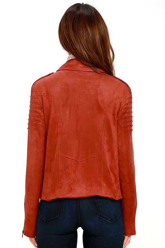 Mink Pink Now Or Never Jacket - Rust Orange Jacket - Moto Jacket - $149.00