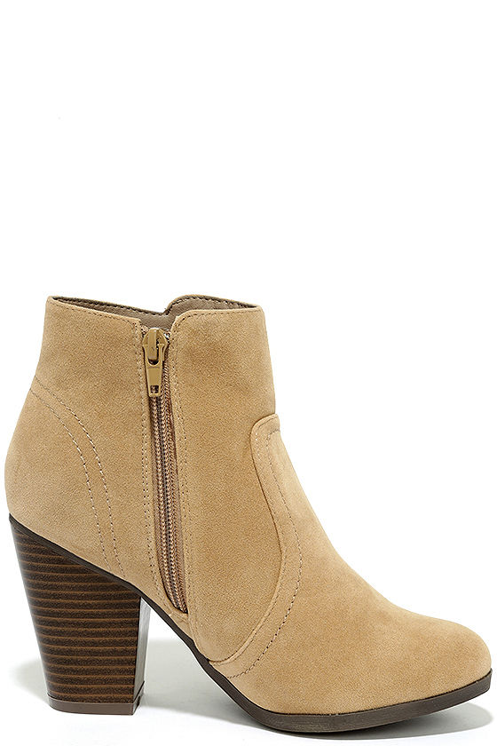 beige booties no heel
