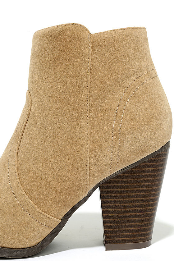tan suede flat booties