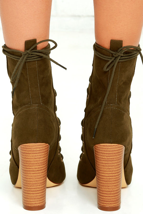 high heel booties with laces