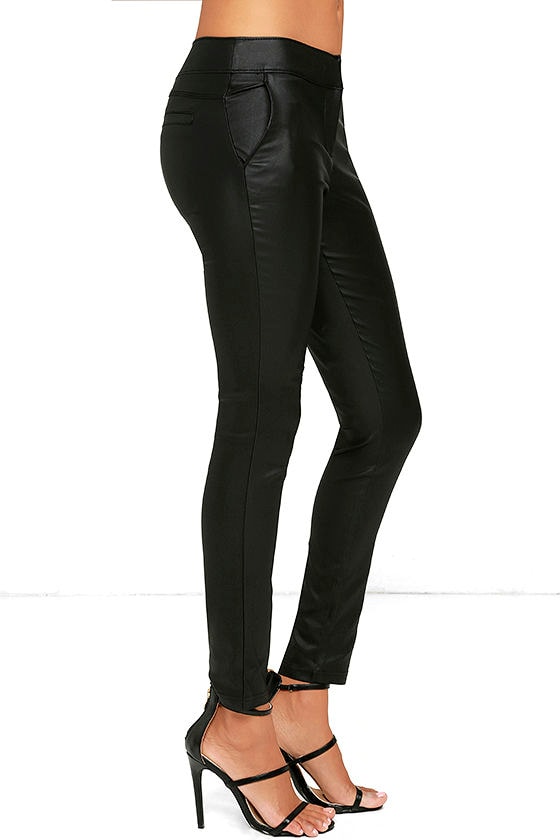 black vegan leather pants