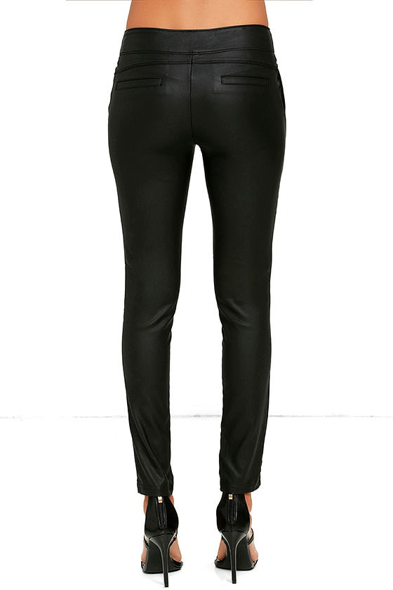 black vegan leather pants