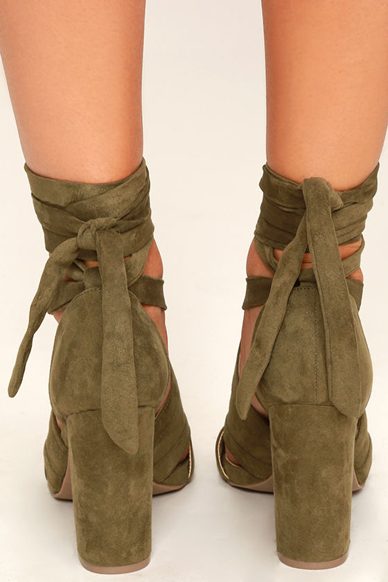 olive green platform heels