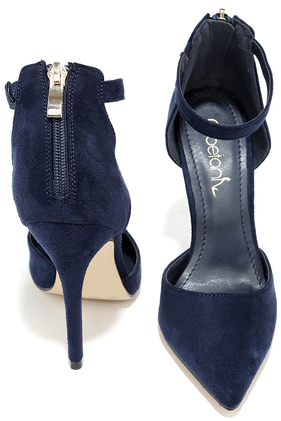 navy tie up heels