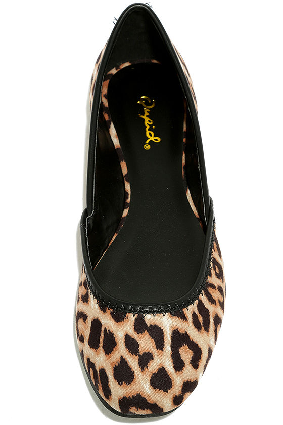 gray leopard flats